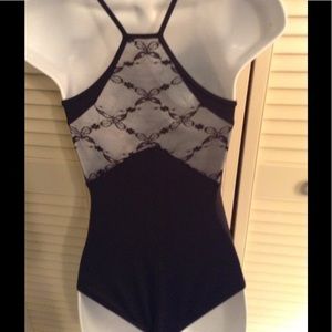 Bloch Child XL 10-12 Crystal trim black leotard