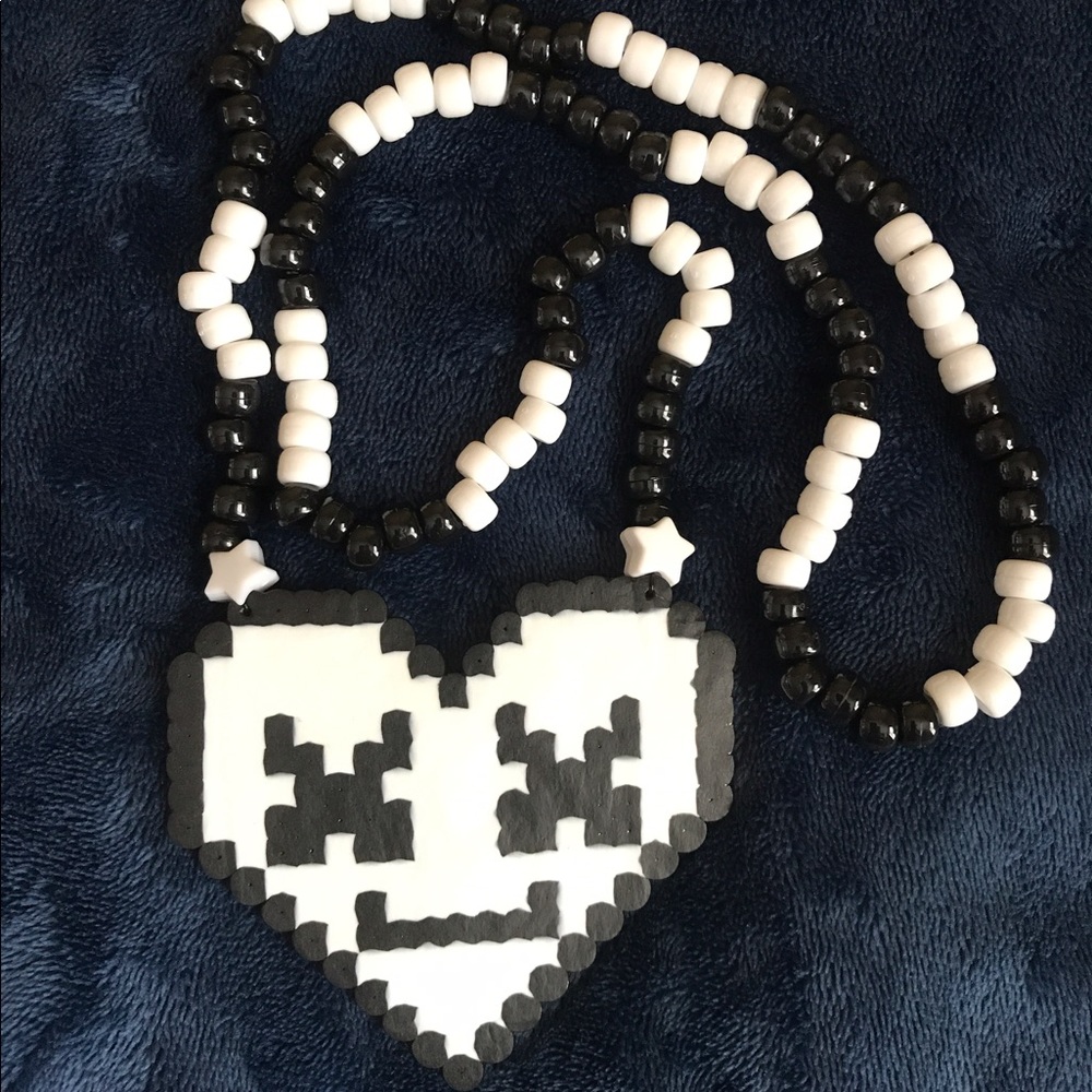 Love Marshmello Kandi Perler necklace