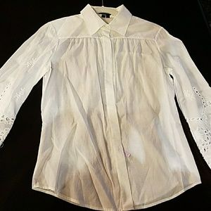 Theory white cotton  shirts with embroidered