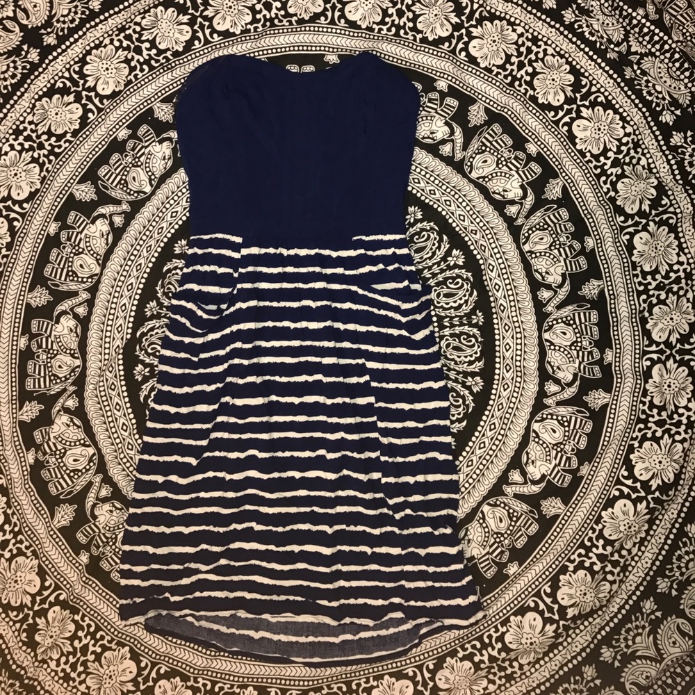Strapless Navy Sundress