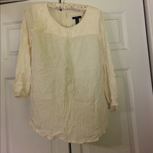 Beige Mid Sleeve Blouse