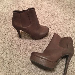 Gianni Bini Brown Leather Ankle Boots