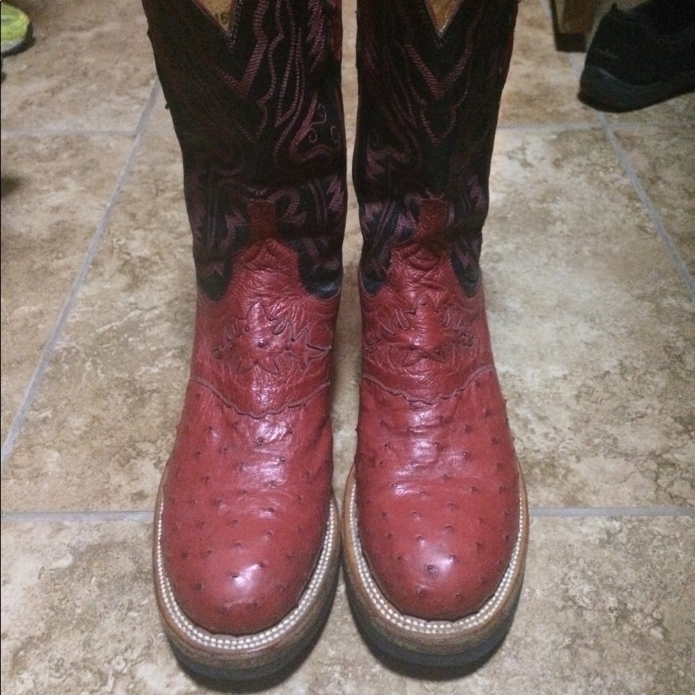 Lucchese 2000 full quill ostrich boots.