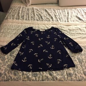 Navy blue anchor blouse