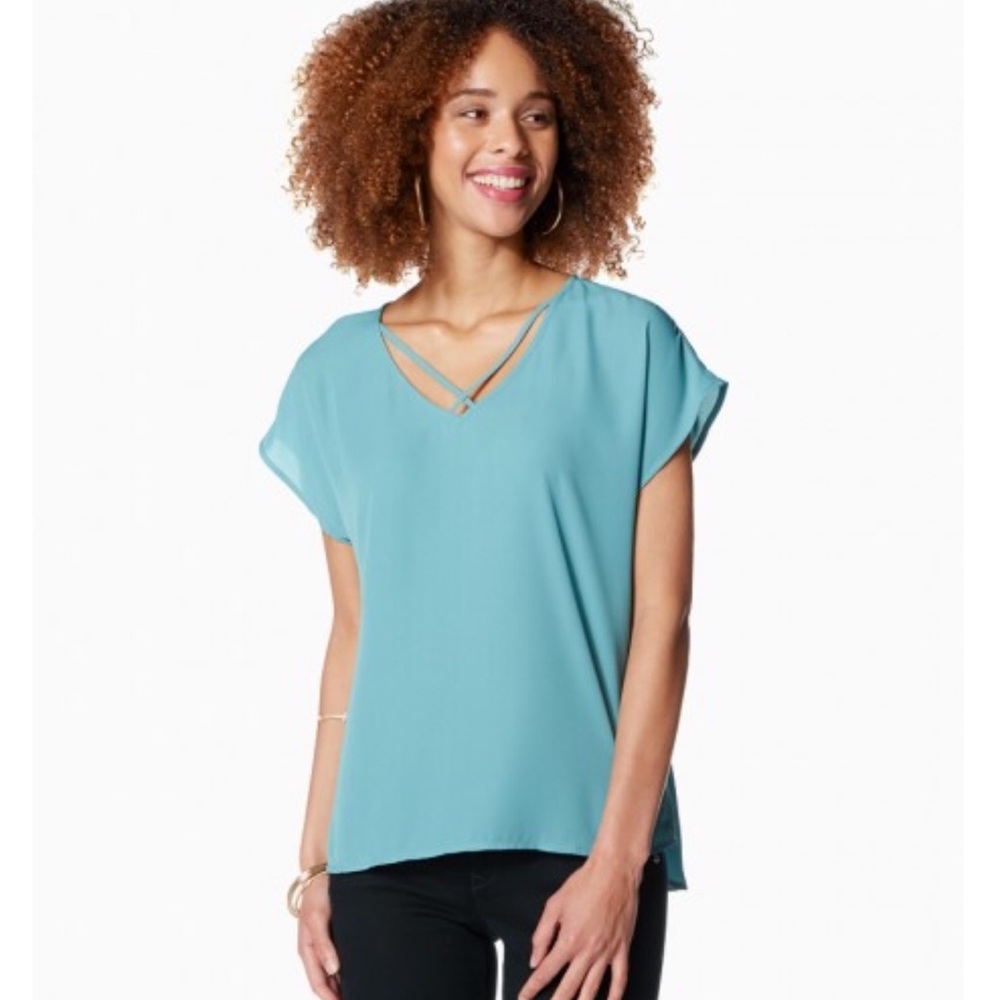 Charming Charlie cross cross neck top