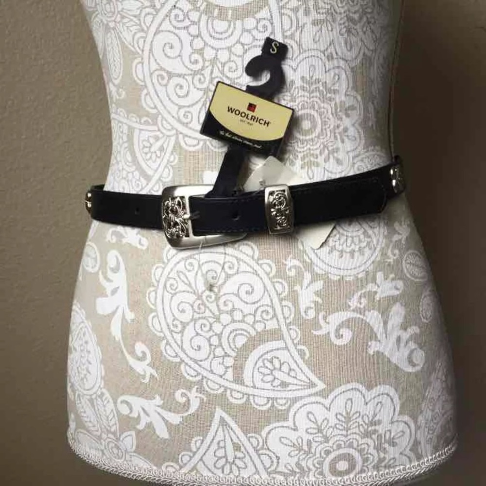 Woolrich Stainless Steel Black Belt