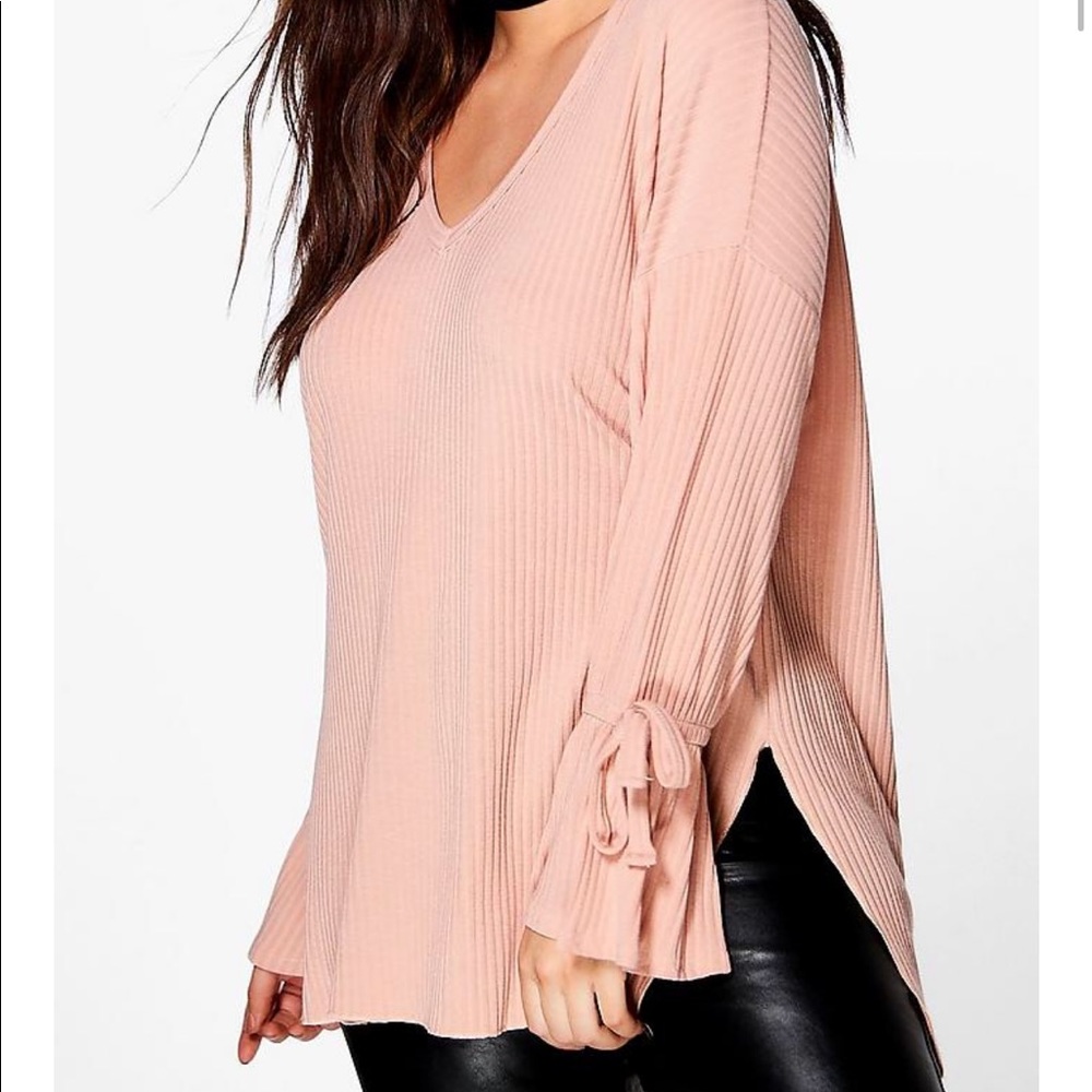 PLUS pink ribbed oversize sweater