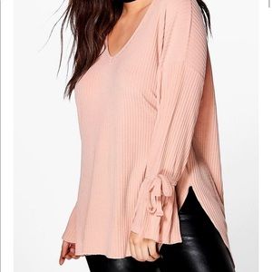 PLUS pink ribbed oversize sweater