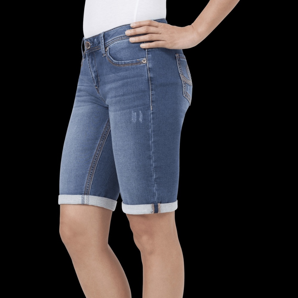 SEVEN7 Double Roll Sprint Blue Denim Bermuda Shorts NWT - Picture 7 of 8