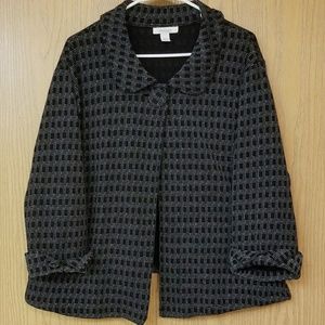 DRESSBARN Black & White Checkered Swing Jacket