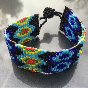 New Black Patterned Colorful Seed Bead Bracelet