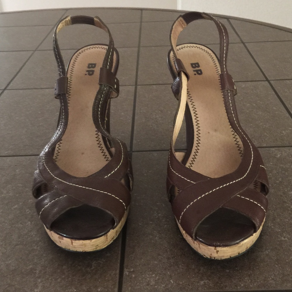 Brown wedge shoes