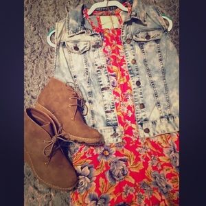 NWT AE floral dress with high neck top