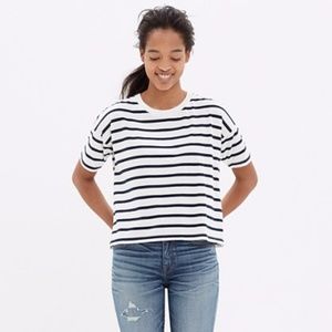 Madewell Crop Tee in Boating Stripe