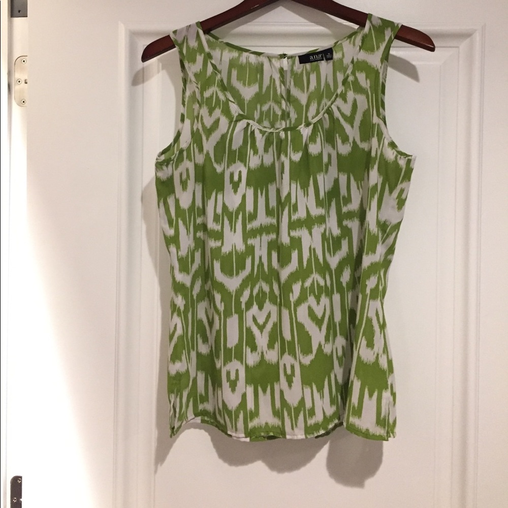 Green and white print top -price drop!!