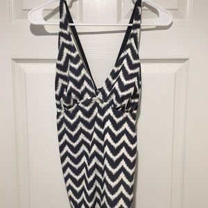Liz Lange Maternity Chevron stripe swim suite new