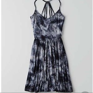 AMERICAN EAGLE OUTFITTERS Navy Blue Tie-Dye Dress