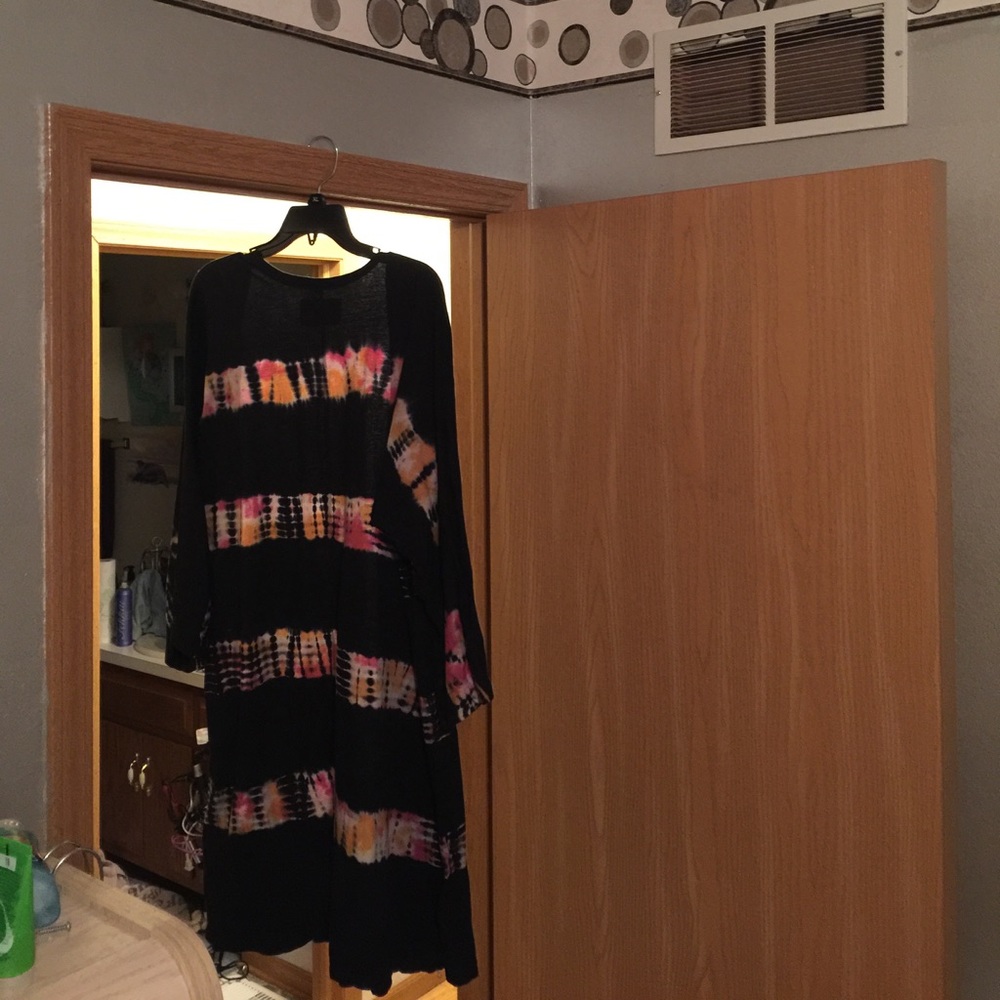 Long cotton long sleeve tye die layering piece Lg