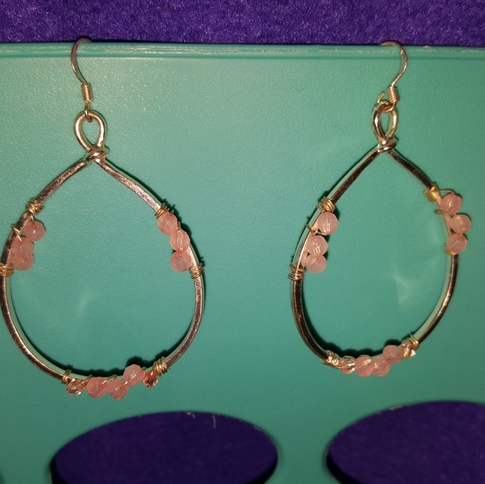 Dainty pink hoop earrings