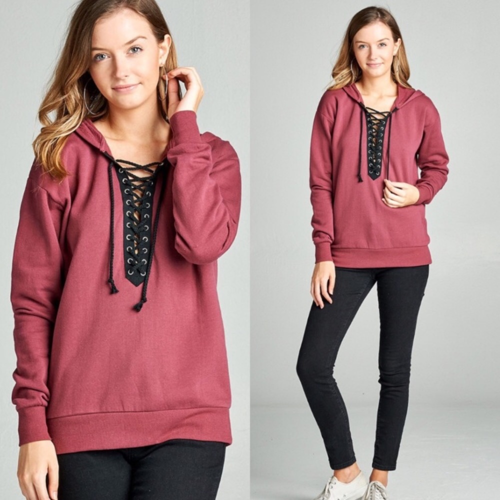 Sale! Make offer! Long Sleeve Lace-Up Hoodie