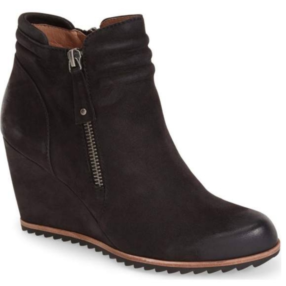 Biala Black Wedge Ankle Boots