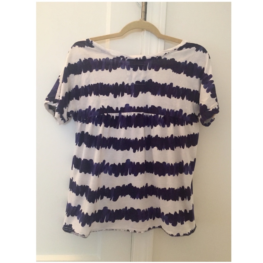 🚫SOLD 🎉HP🎉 ANTHROPOLOGIE Wavy Striped Top M - Picture 3 of 8