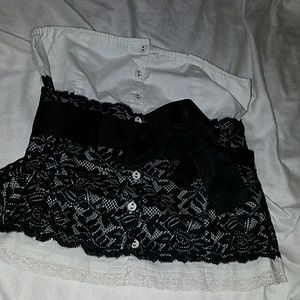 Lola bustier sleeveless Tuxedo black/white lace