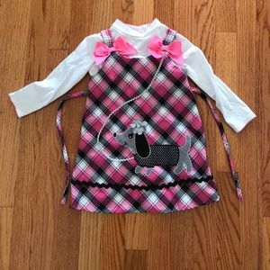 Youngland pink plaid dress- two pieces 3T