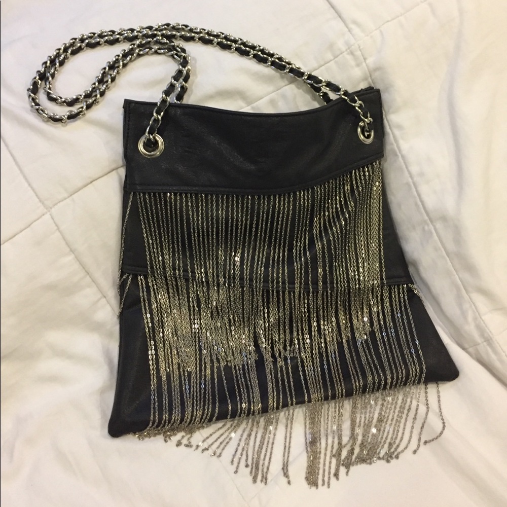 Olivia + Joy tasseled handbag