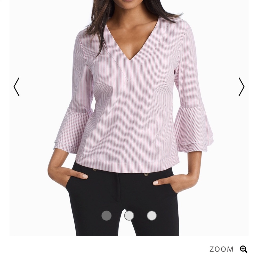 White House Black Market Bell Sleeve Poplin Top