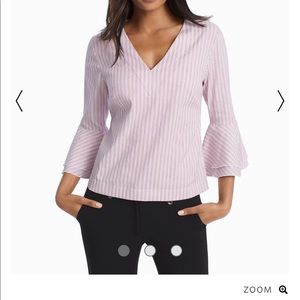 White House Black Market Bell Sleeve Poplin Top