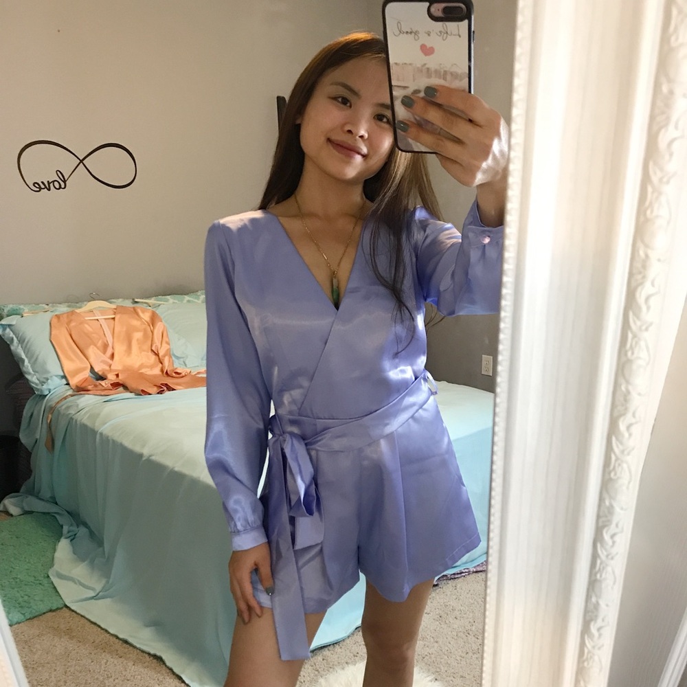 Long sleeve+Vneck Romper