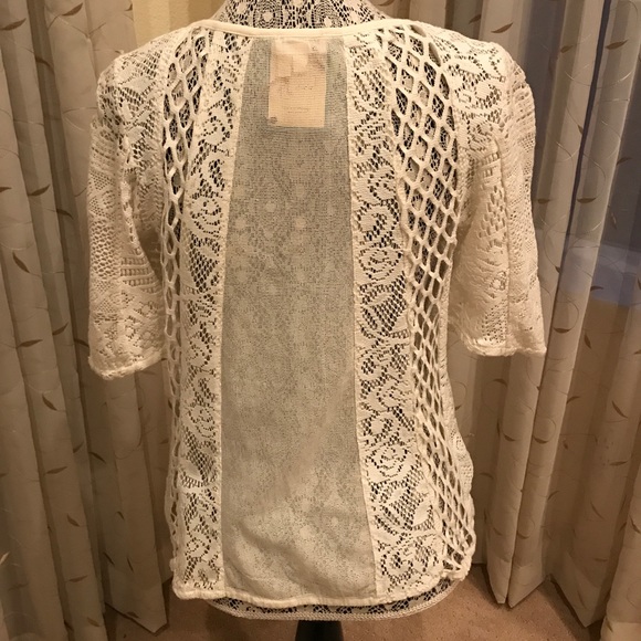 Anthropologie Ivory Lace blouse NWT L - Picture 3 of 9