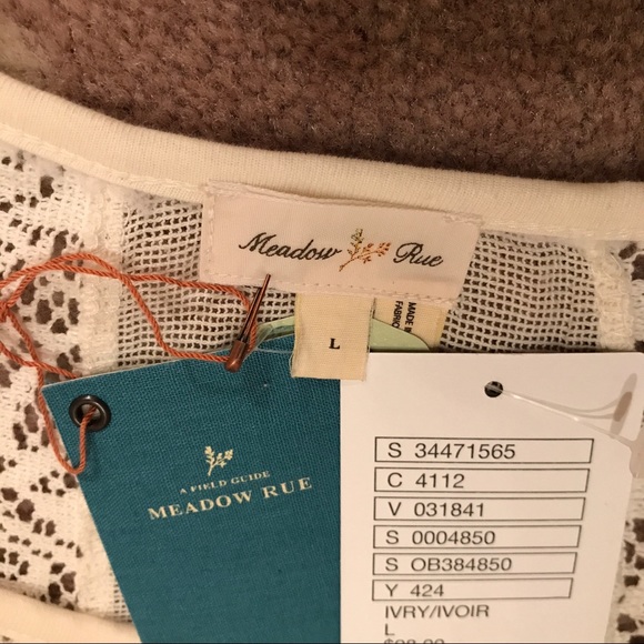 Anthropologie Ivory Lace blouse NWT L - Picture 6 of 9