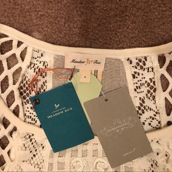 Anthropologie Ivory Lace blouse NWT L - Picture 7 of 9