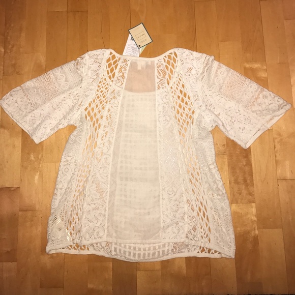 Anthropologie Ivory Lace blouse NWT L - Picture 9 of 9