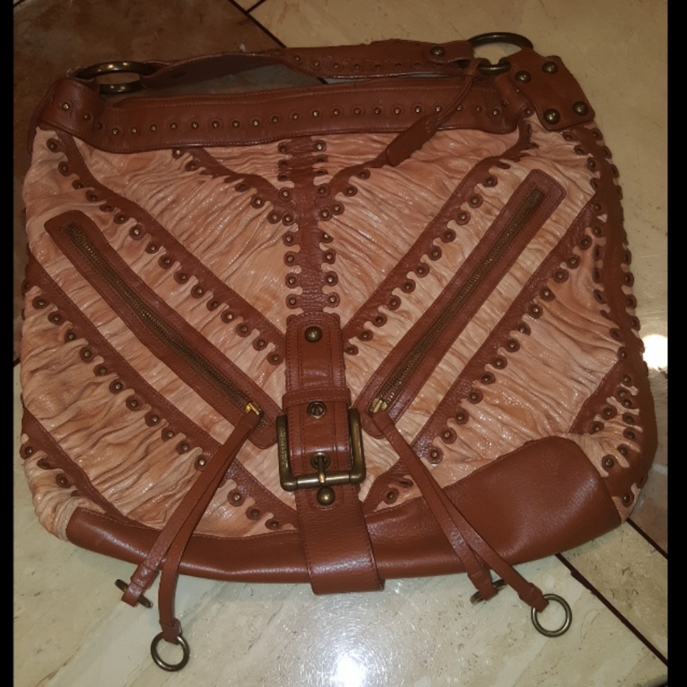 ISABELLA FIORE STUDDED LEATHER HOBO