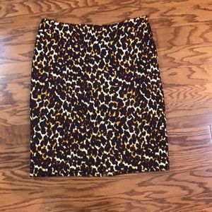 Leopard print professional skirt