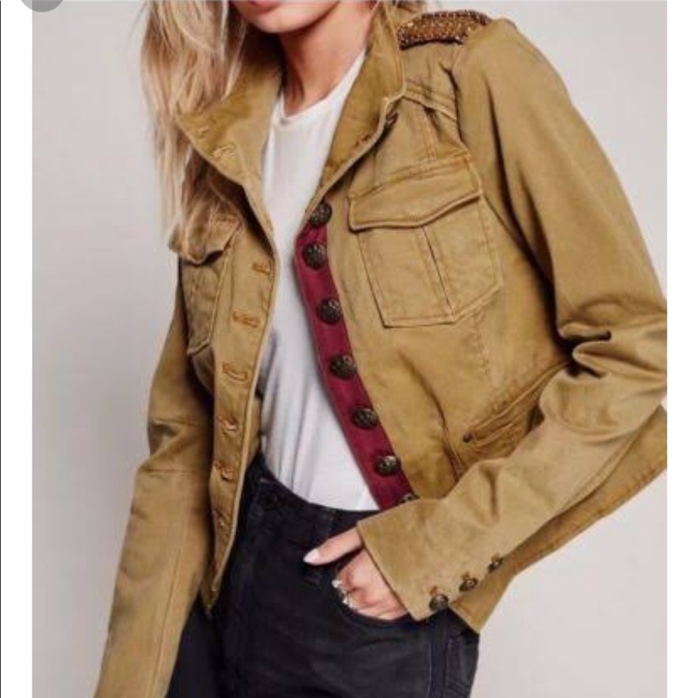 NWT Free People Embellished Cropped Military