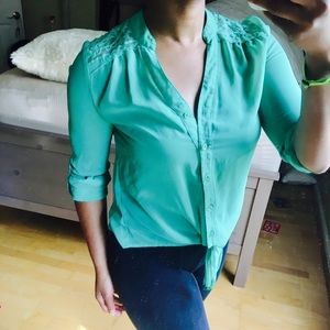 3/4 teal top