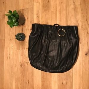 Halston Heritage hobo ribbed leather handbag