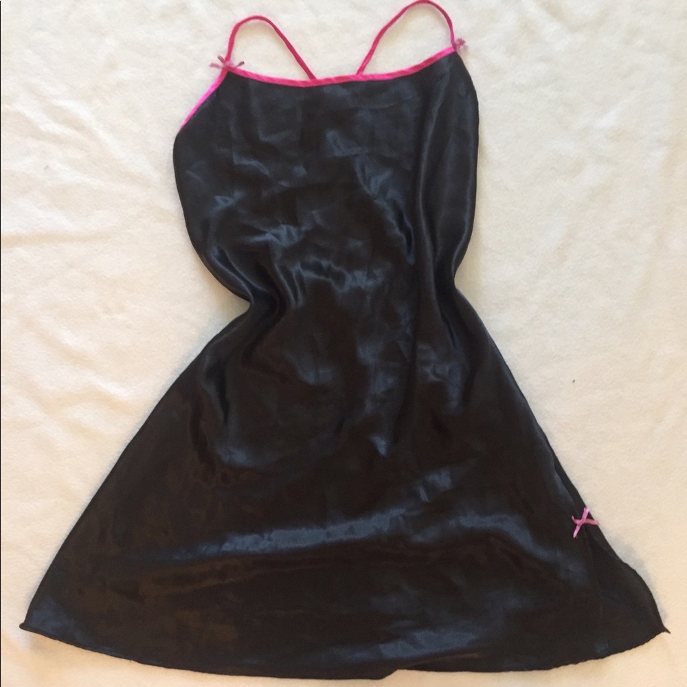 Black Satin Slip Dress 🍂