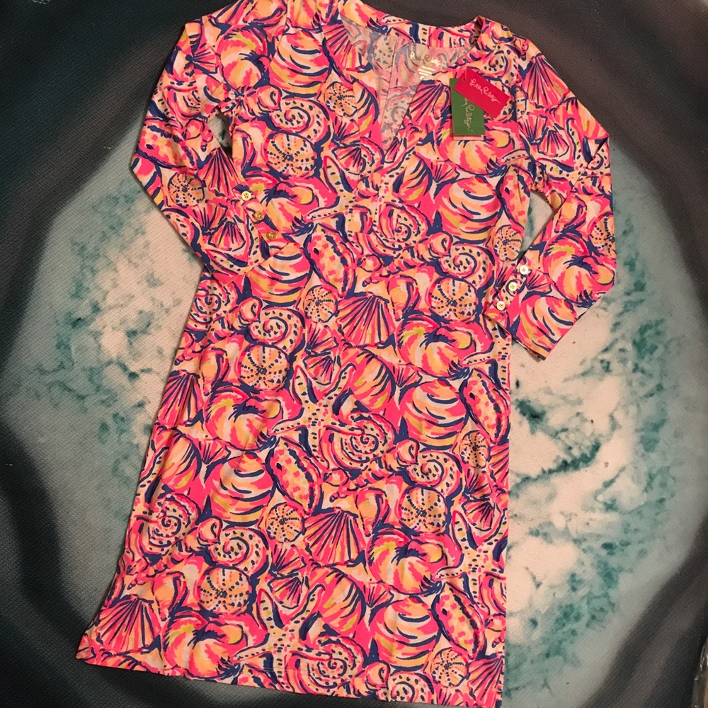 SOLD Lilly Pulitzer Riva Dress Shell of a Time M - Picture 2 of 6