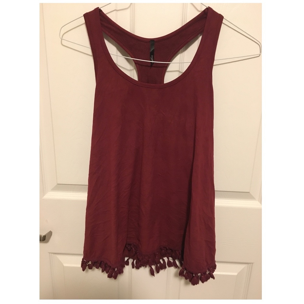Styleholic Suede Burgundy Sleeveless Top