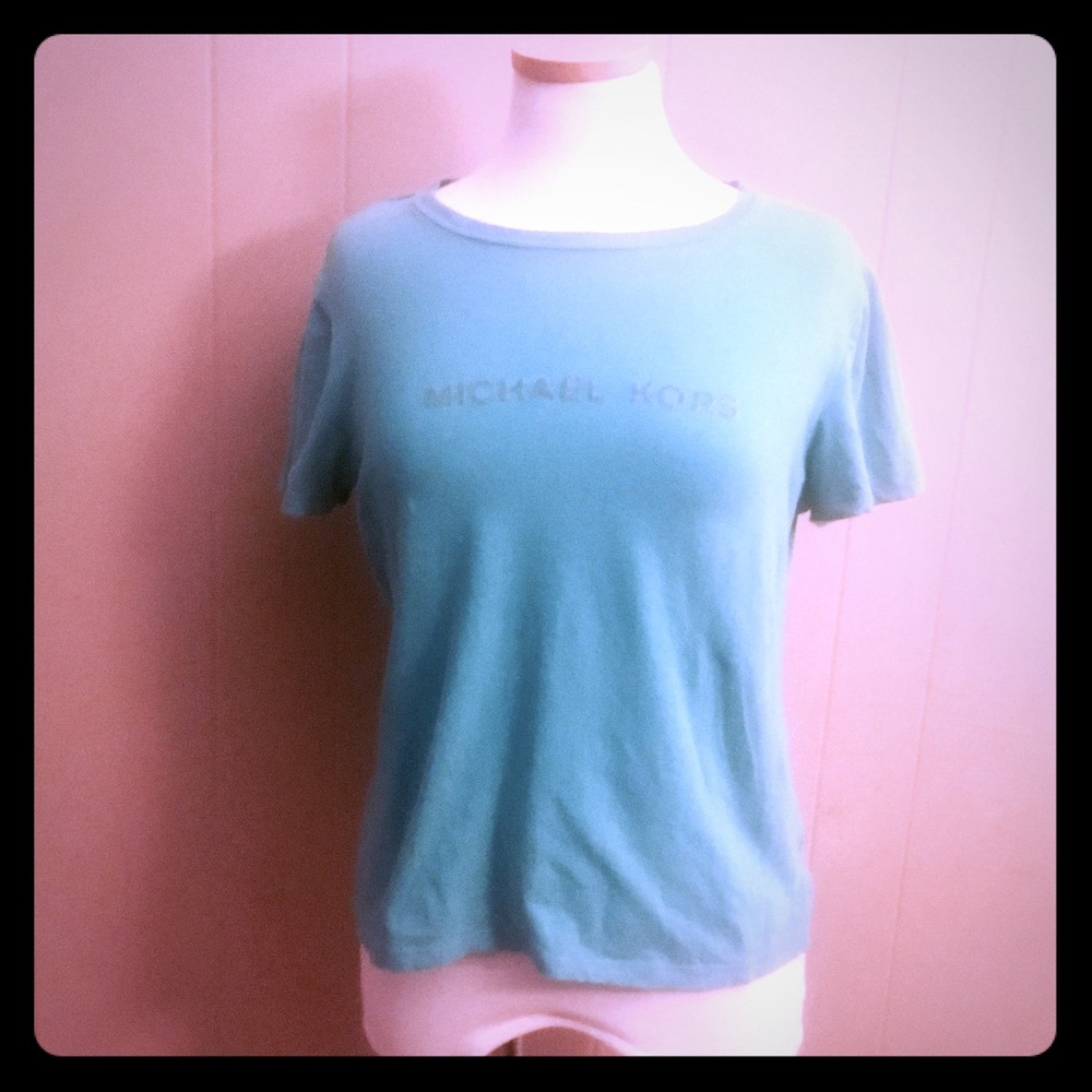 MICHAEL KORS Tee Shirt, Turquoise Blue.