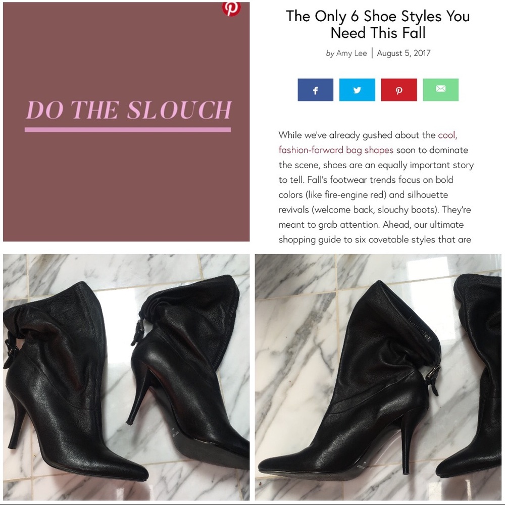 FALL SLOUCHY ABOVE ANKLE BLACK BOOTS