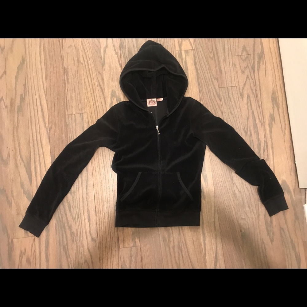 Black Juicy terry cloth zip up