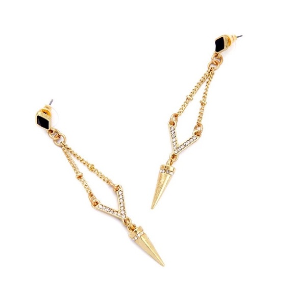 | PAVÉ SPIKED EARRINGS | - Picture 2 of 3