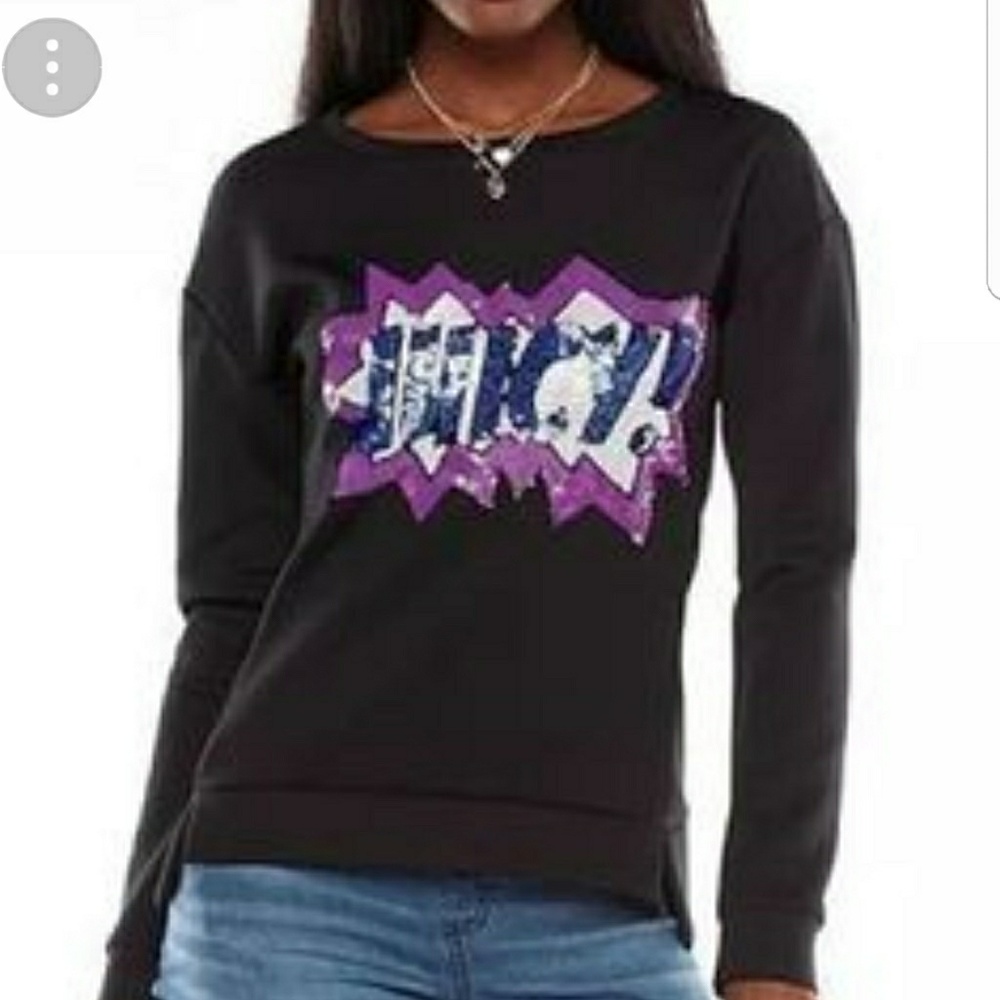 Black juicy couture sparkle sequin sweatshirt