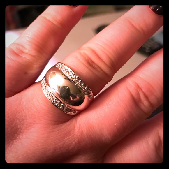 Vintage Sterling silver crystal ring - Picture 1 of 4